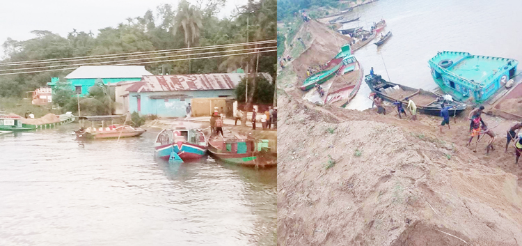 তাহিরপুরে রতন চক্রের হরিলুট : আইওয়াস অভিযানে চারটি বালু ভর্তি বাল্কহেড আটক