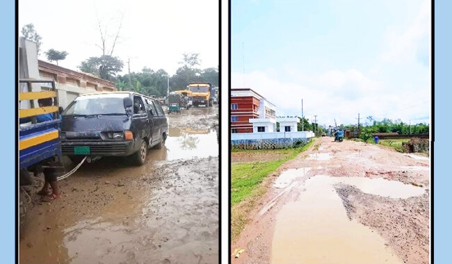 তিন দফতরের জটিলতায় বন্ধ কানাইঘাট-চতুল-দরবস্ত সড়কের সংস্কার কাজ