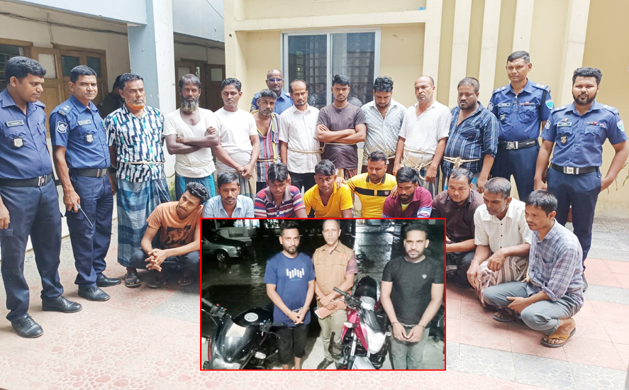 সিলেটে পৃথক অভিযানে ২ চোরাকারবারিসহ আটক ২০