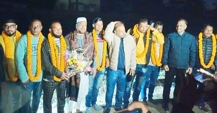 ছাতক-দোয়ারার কারামুক্ত নেতৃবৃন্দকে মিজান চৌধুরীর পক্ষ থেকে সংবর্ধনা