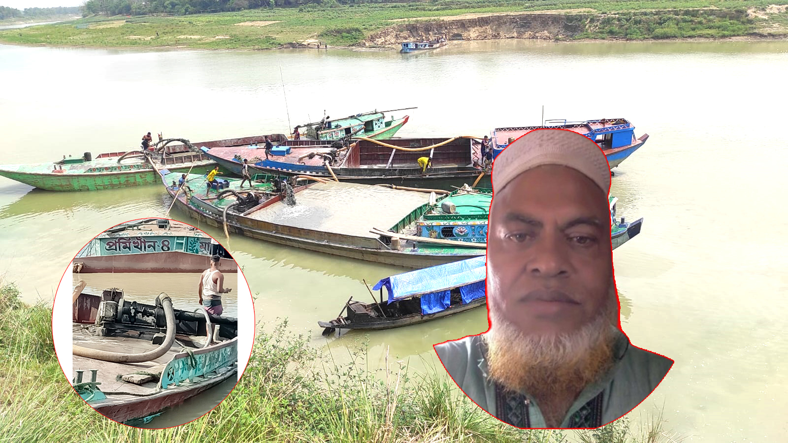 চেঙ্গেরখাল নদীতে আ.লীগ নেতার নেতৃত্বে অবৈধভাবে বালু উত্তোলনের মহোৎসব!