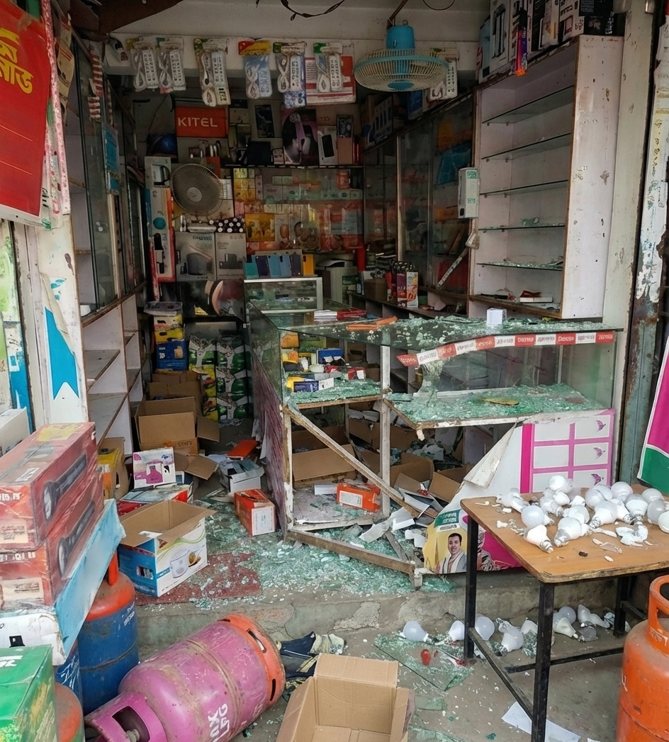 গোয়াইনঘাটে ‘হানিফ টেলিকম’-এ দুর্বৃত্তদের হামলা ও লুটপাট, কর্মচারী গুরুতর আহত