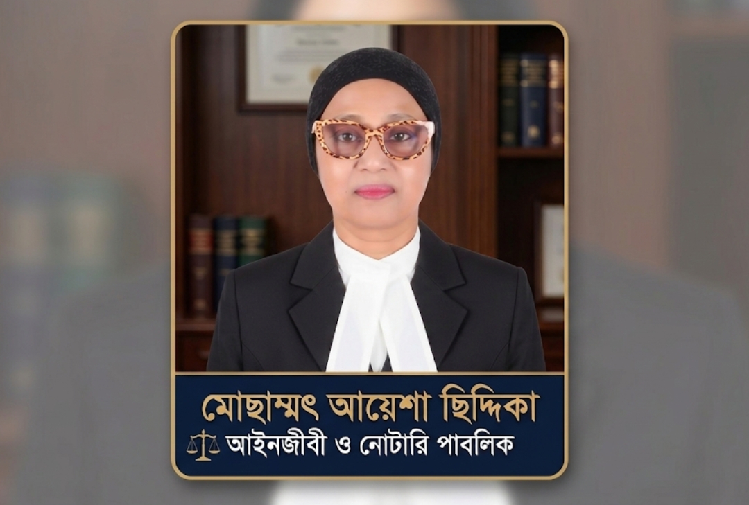 সিলেট বিভাগের সংরক্ষিত নারী আসনে এমপি হতে চান বিশিষ্ট আইনজীবী আয়েশা ছিদ্দিকা