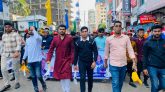 সিলেটে শেখ হাসিনার নির্বাচনী জনসভায় কানাইঘাট উপজেলা ছাত্রলীগের বর্ণাঢ্য শোডাউন