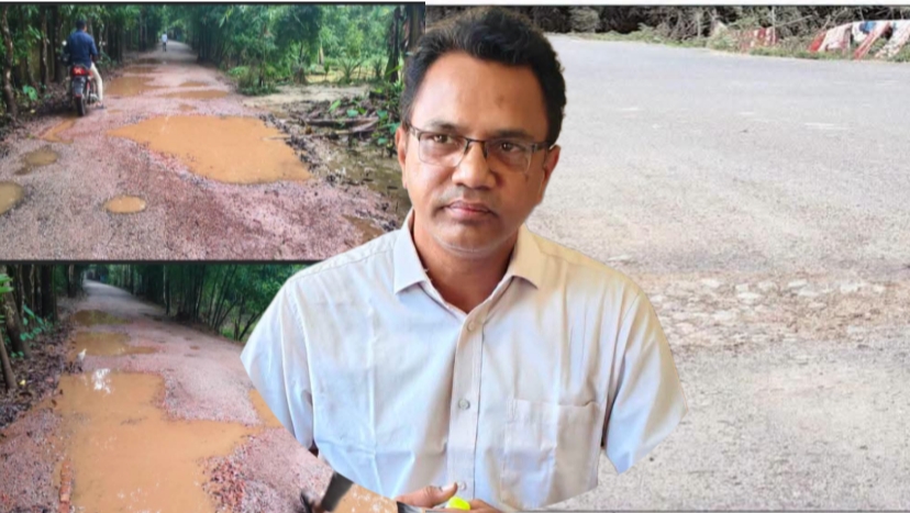 গোয়াইনঘাটে সড়ক উন্নয়নে হরিলুট : ২ মাসেই উঠছে কার্পেটিং, প্রকৌশলী হাসিবের প্রত্যাহারের দাবি