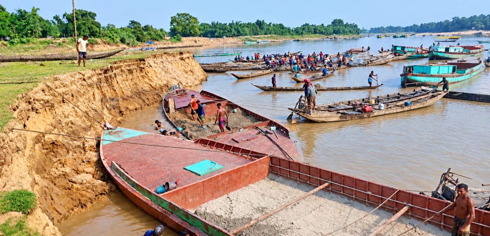 সুনামগ‌ঞ্জের বালু-পাথর লুটে বিপন্ন যাদুকাটা, মরাচেলা ও ধোপাজান নদী